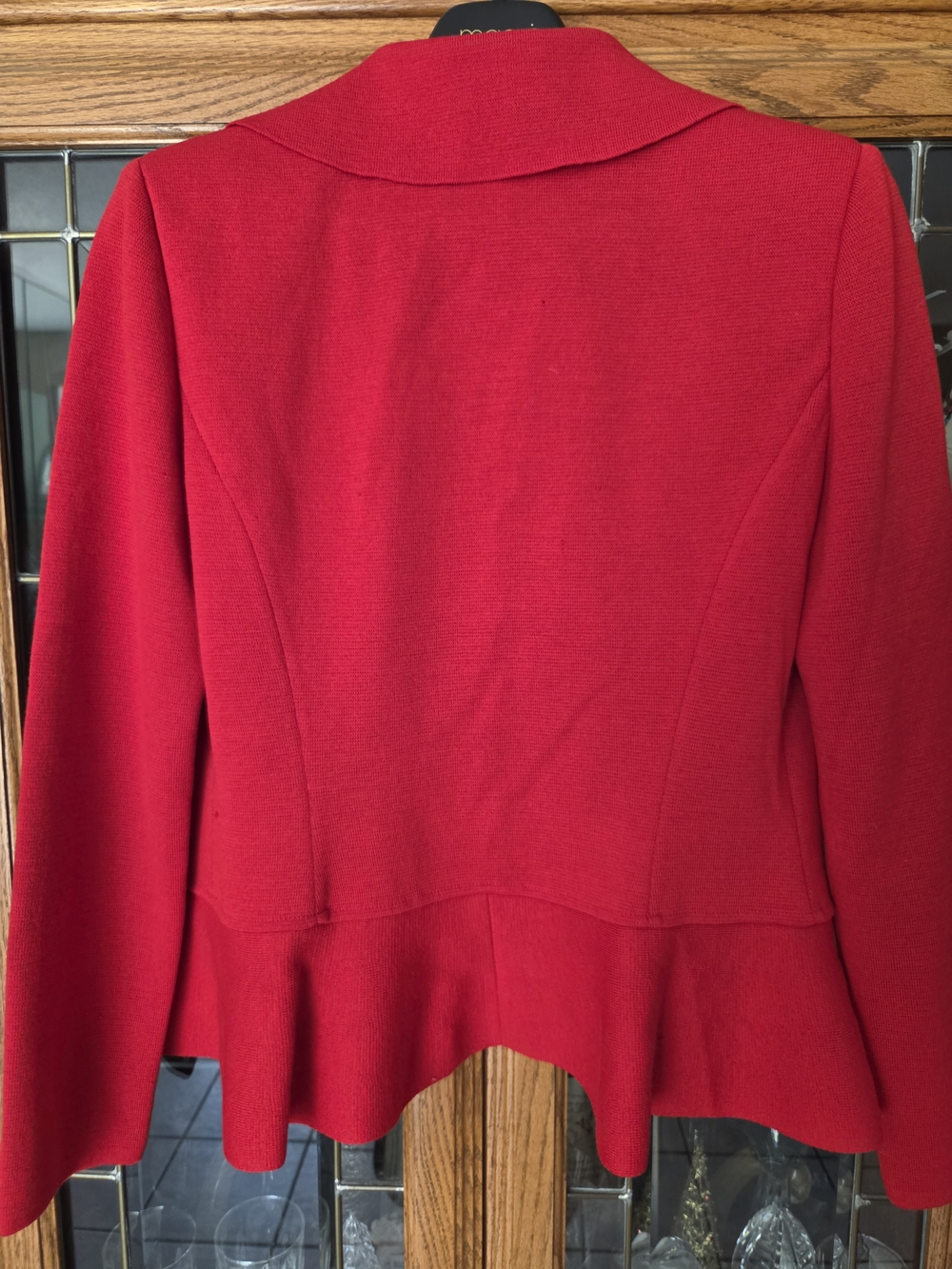 St. John Red Ruffle-Front Jacket - Picture 8 of 15